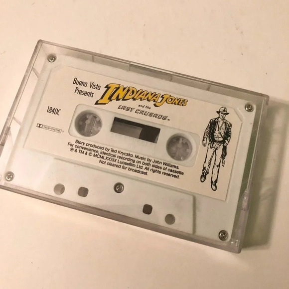 Vtg 1989 Indiana Jones  and The Last Crusader Cassette Tape - Picture 1 of 8